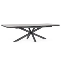 Table extensible en aluminium anthracide et pierre sintérisée Bizzotto Pascal Anthracite