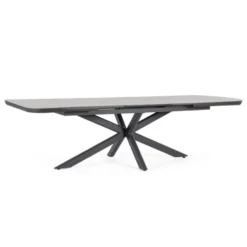 Table extensible en aluminium anthracide et pierre sintérisée Bizzotto Pascal Anthracite