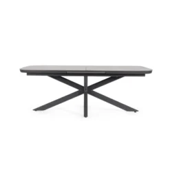 Table extensible en aluminium anthracide et pierre sintérisée Bizzotto Pascal Anthracite