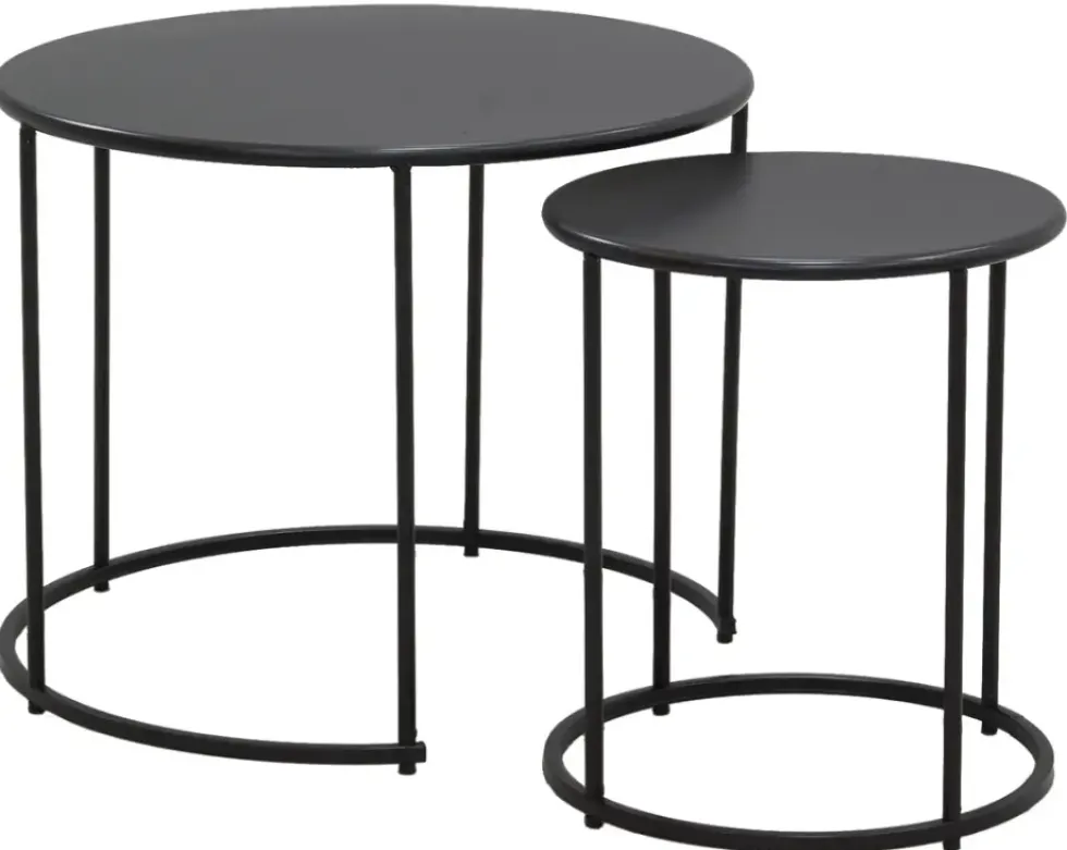 Table ronde en métal noir petit modèle - Ø 38 x H 45 cm