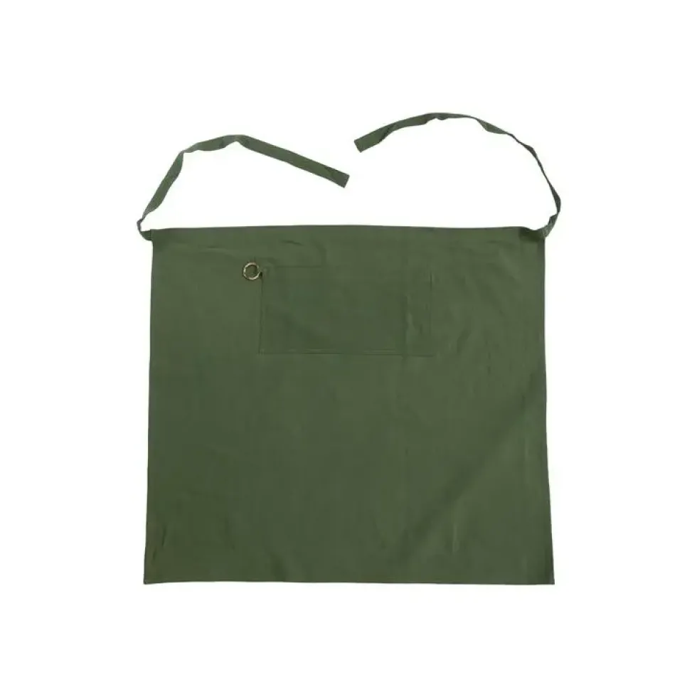 Tablier noué à la taille en coton vert - 80 x 90 cm