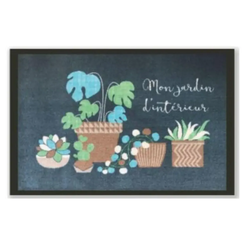 Tapis absorbant intérieur Sweetsol imprimé végétal stylisé - 60 x 40 cm