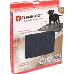 Tapis d’entrainement anthracite lavable pour chien Flamingo Patsy XL - 101 x 64,5 cm