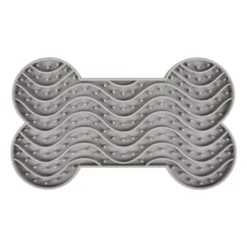 Tapis à lécher avec ventouses coloris gris yummee Flamingo - 29,8 cm