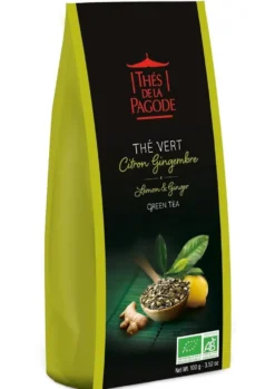 Thé vert citron gingembre bio thés de la pagode sachet - 100 g
