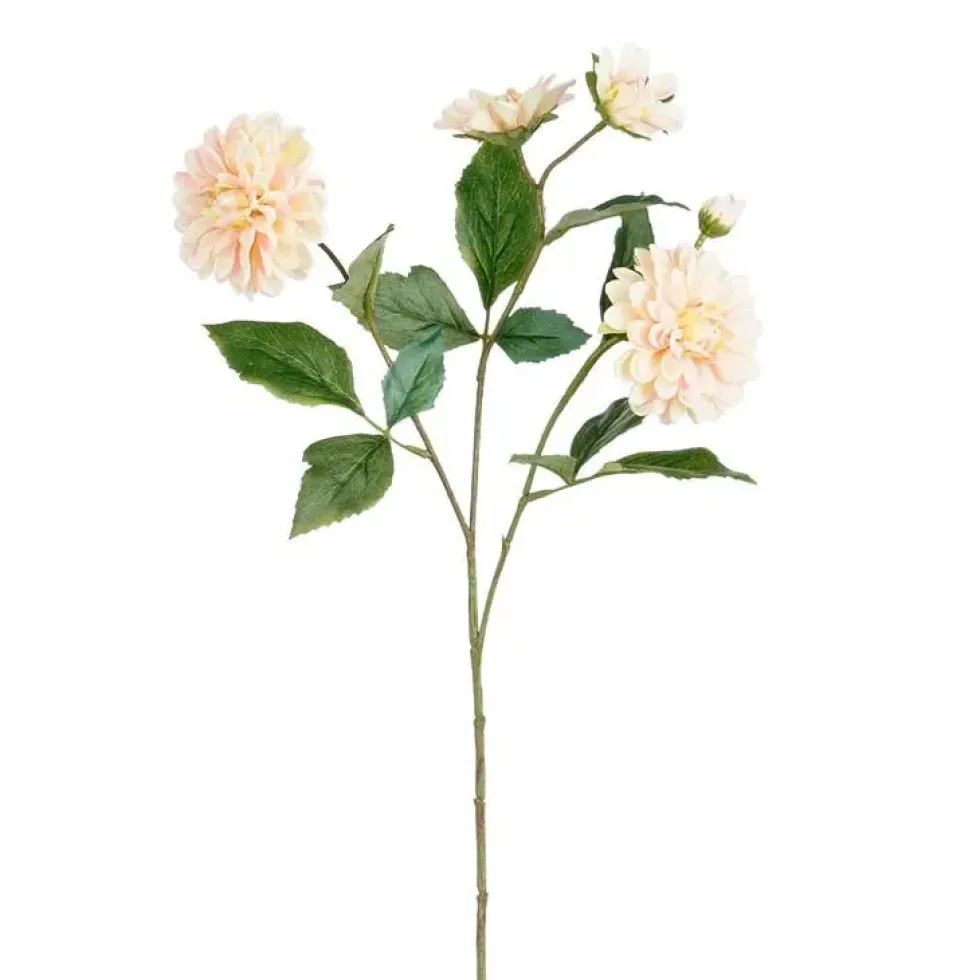 Tige de dahlia artificielle en plastique recyclé pêche - 67 cm