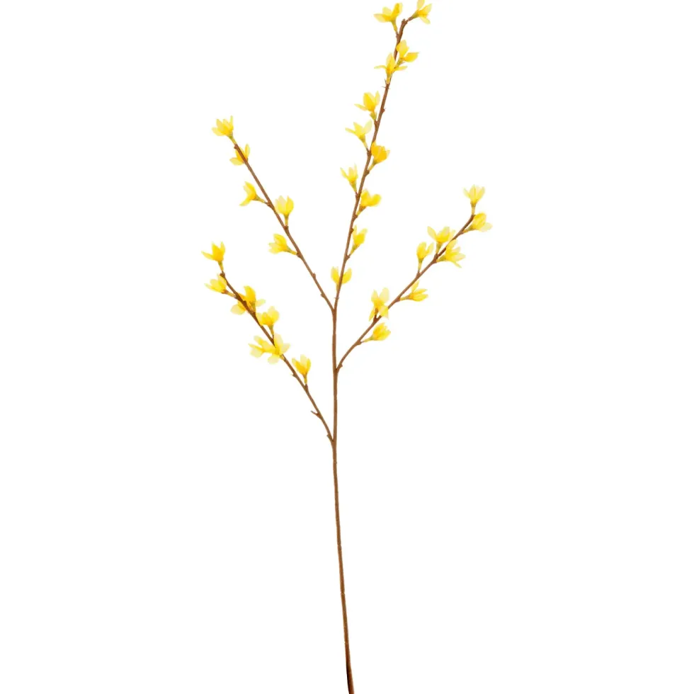 Tige de forsythia artificiel jaune à 3 rameaux - 76 cm