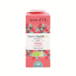 Tisane bio fruitée fraise litchi basilic Terre d’Oc - 15 infusettes