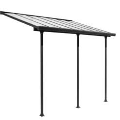 Toit terrasse coloris gris en aluminium - 4,18 x 3,07 m