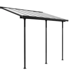 Toit terrasse coloris gris en aluminium - 4,18 x 3,07 m