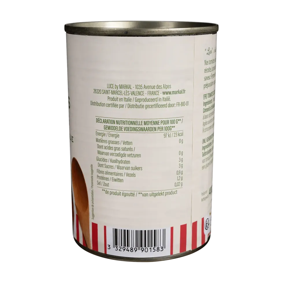 Tomates pelées bio Luce - 400 g