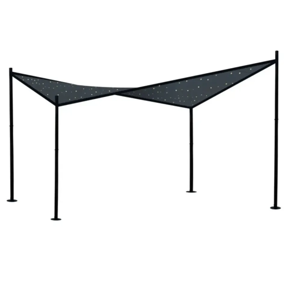 Tonnelle toile tendue ciel étoilé coloris noir en toile Morel - 3,5 x 3,5 m