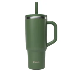Travel cup isotherme en inox avec bouchon étanche Qwetch Matt kaki - 900 ml