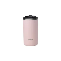 Travel mug isotherme en inox Qwetch Matt rose pastel - 350 ml