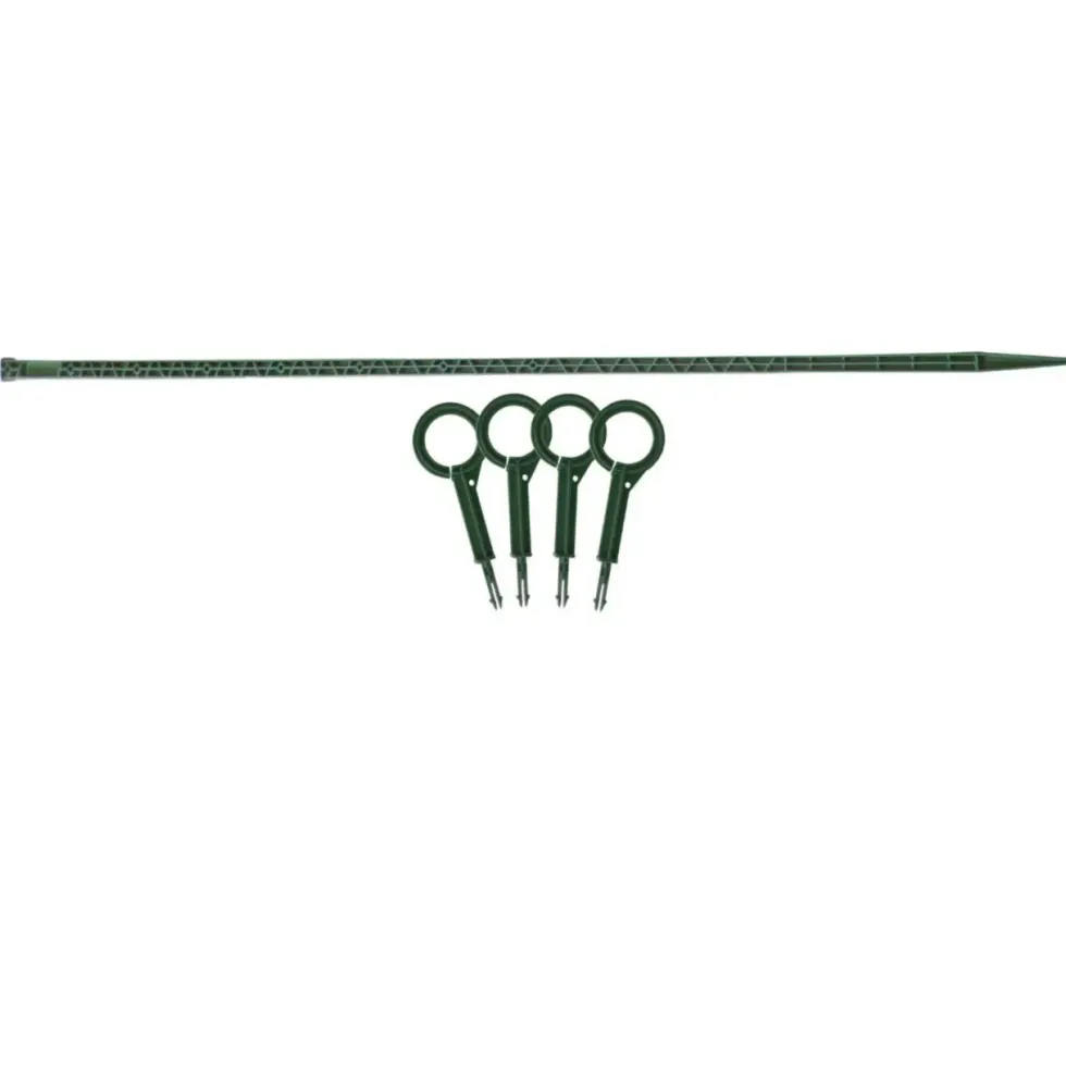 Tuteur à tomate avec 4 attaches coloris vert - 180 cm