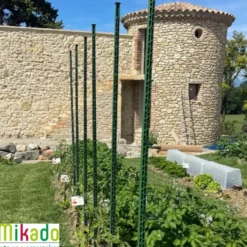 Tuteur à tomate avec 4 attaches coloris vert - 180 cm