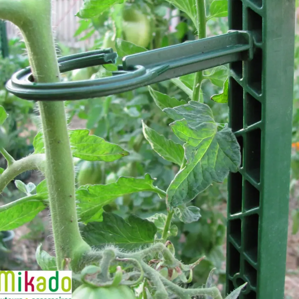 Tuteur à tomate avec 4 attaches coloris vert - 180 cm