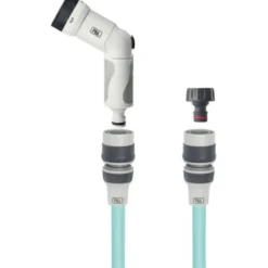 Tuyau extensible bleu aquamarine avec accessoires et pistolet multijet Fitt Ikon - 20 m