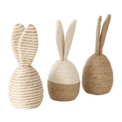 Œuf à oreilles de lapin naturel Nalio - H 17,5 x D 7,5 cm