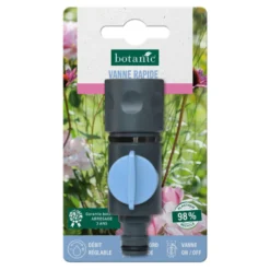 Vanne rapide botanic® avec embout automatique - Débit réglable
