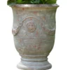 Vase Anduze patine grise en terre cuite émaillée H 80 x Ø 66 cm