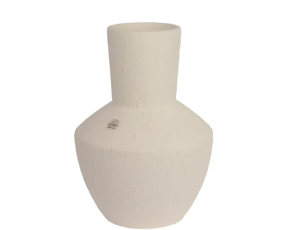 Vase en terre cuite blanc - Ø 26 x H 35 cm