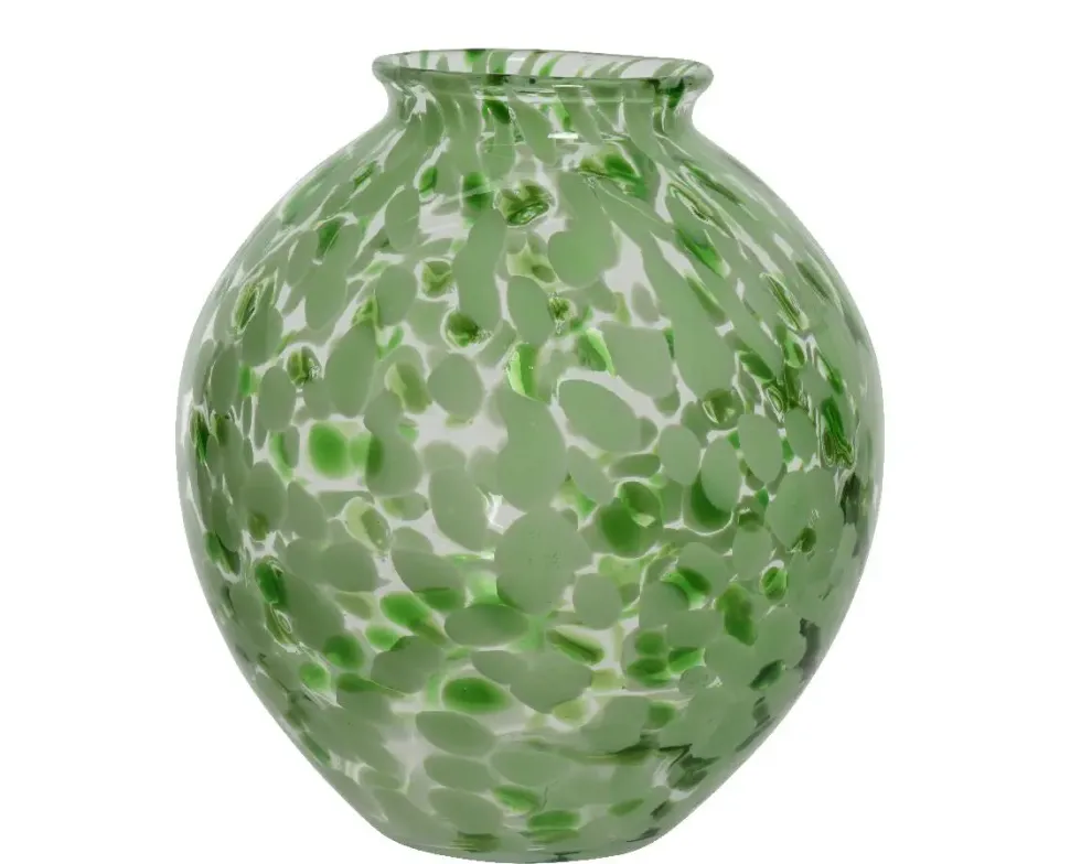 Vase moucheté en verre multicolore - Ø 20,5 x H 25 cm