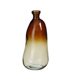 Vase Organic en verre recyclé marron grand modèle - Ø 22 x H 51 cm