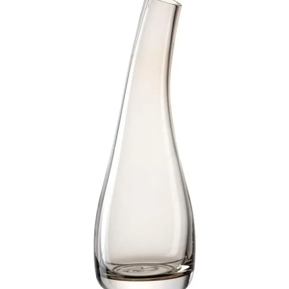 Vase soliflore courbé en verre coloris taupe Leonardo Luminosa - Ø 7 x H 20 cm