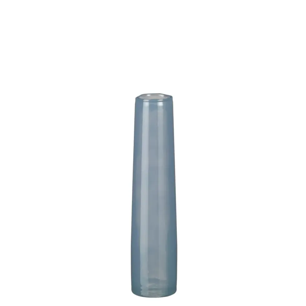 Vase soliflore en verre coloris bleu Xandra - Ø 7 x H 30,5 cm
