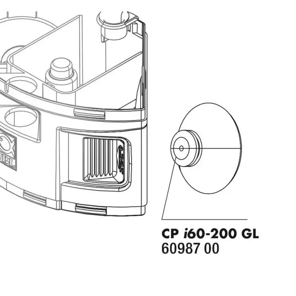 Ventouses pour filtre intérieur coloris noir JBL CristalProfi i GreeLine – x 2