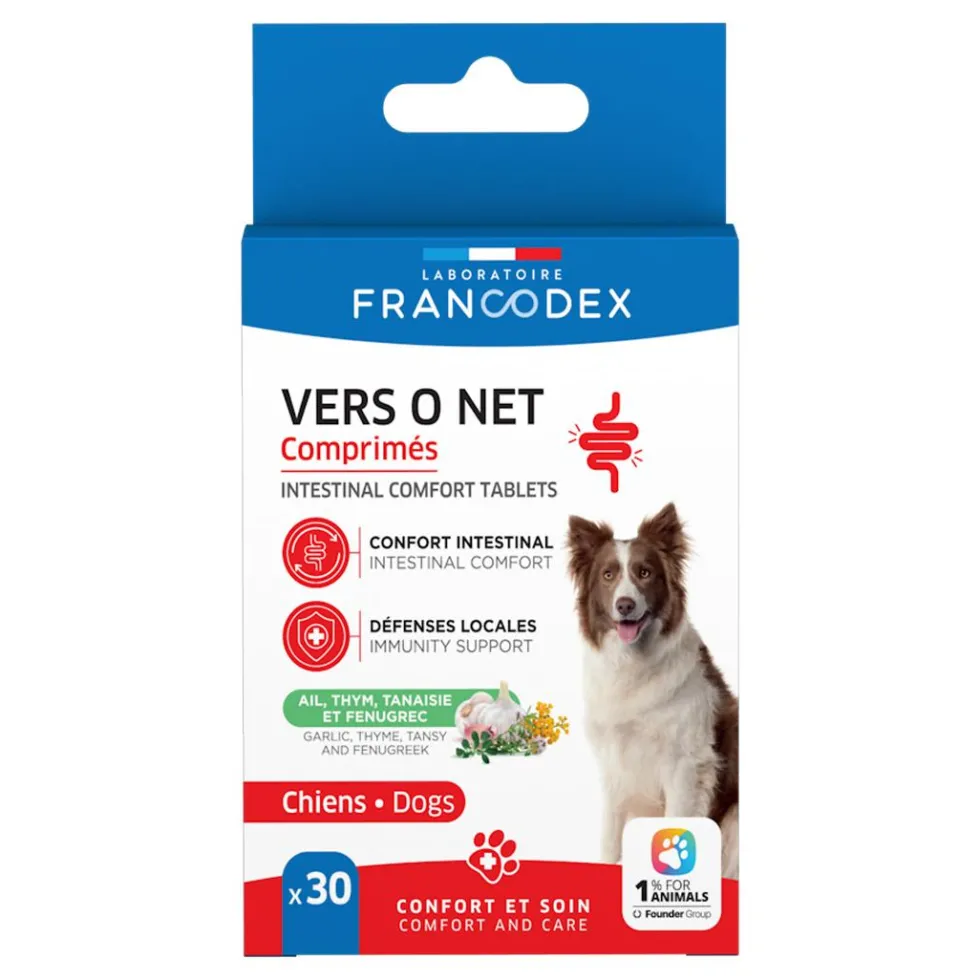 Vermifuge pour chien et chiot Vers O Net - 30 comprimés