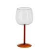 Verre à vin à pied orange Riga - Ø 9,5 x H 20 cm