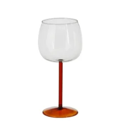 Verre à vin à pied orange Riga - Ø 9,5 x H 20 cm