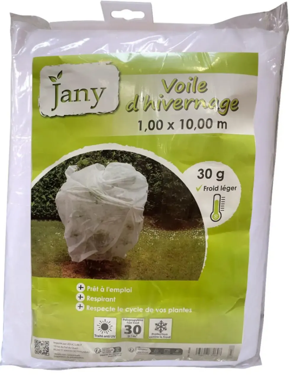 Voile d'hivernage pour plante extérieure Jany France 30 g/m2 - 10 m