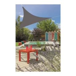Voile d'ombrage triangulaire extensible gris 3,6 m