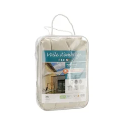 Voile ombrage ivoire 3,6 m carré extensible
