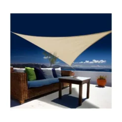 Voile triangulaire en toile beige sable Jardiline Austral - 3,6 m